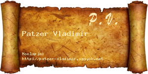 Patzer Vladimir névjegykártya